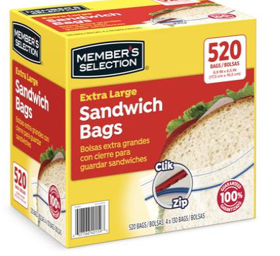 [PSBCL054] Member's Selection Bolsas para Sándwiches 520 Unidades